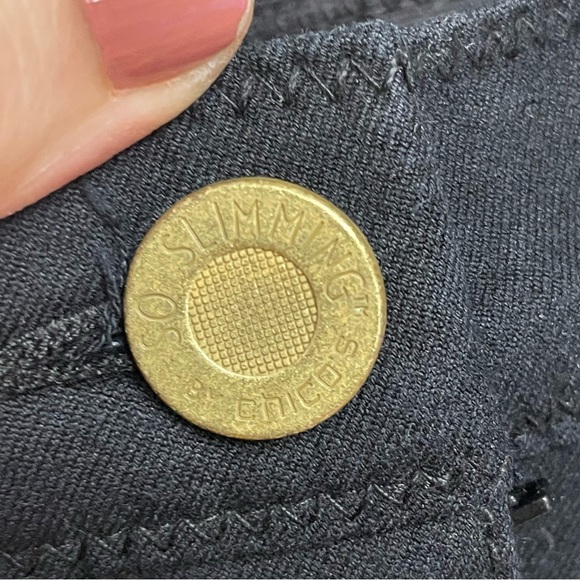 Chico's So Slimming Ankle Pants Size  1 Black Stretch  Denim Slim Leg - Picture 2 of 10